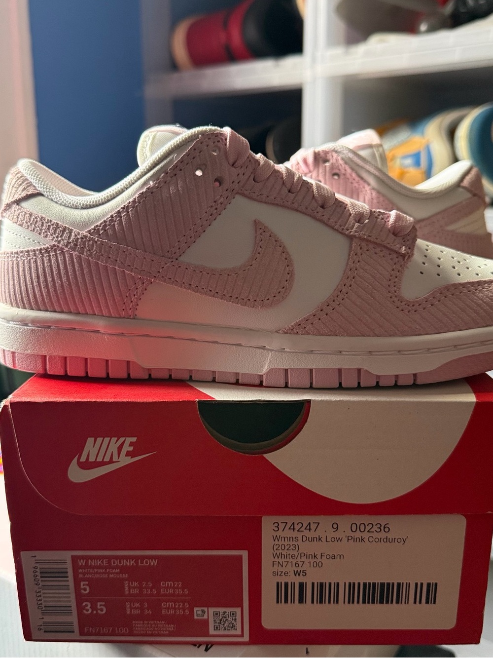 Nike WMNS Dunk Low 'Pink Corduroy' size 5W